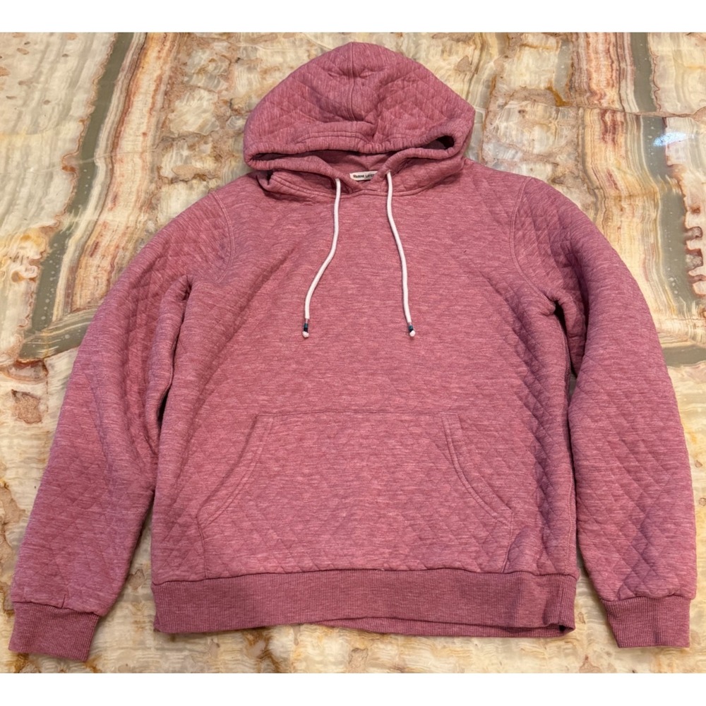 Marine Layer Quilted Pullover Hoodie in Dusty Rose